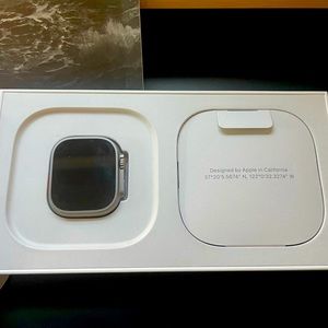 Apple Watch Ultra (GPS + Cellular) 49mm Titanium case with yellow ocean band